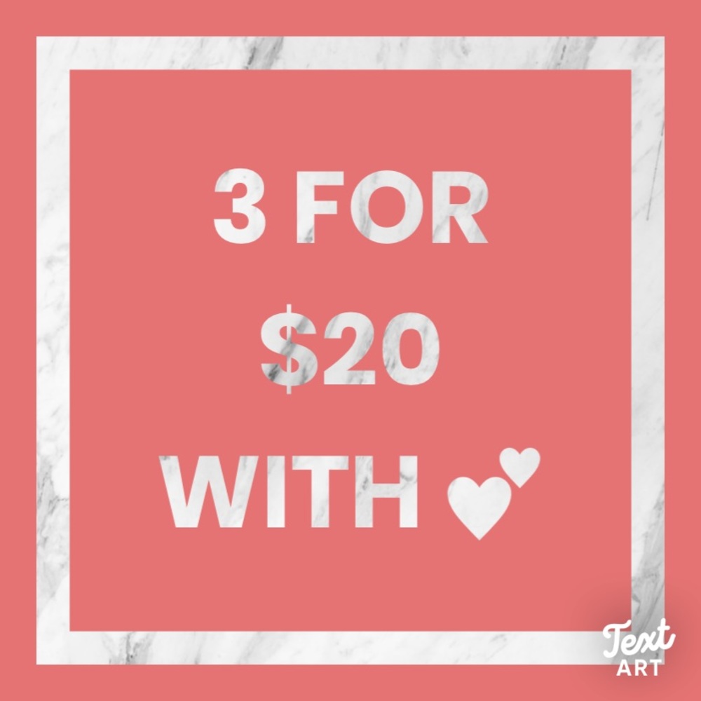 3 for $20!!
